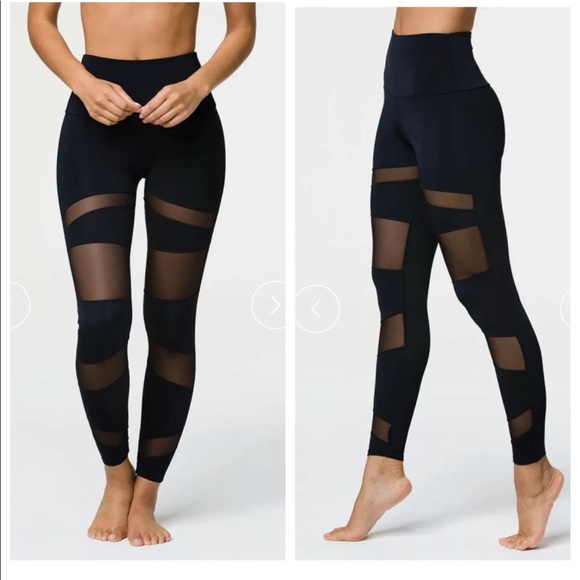 Onzie Pants - ONZIE High Waisted Bondage Black Mesh Leggings
